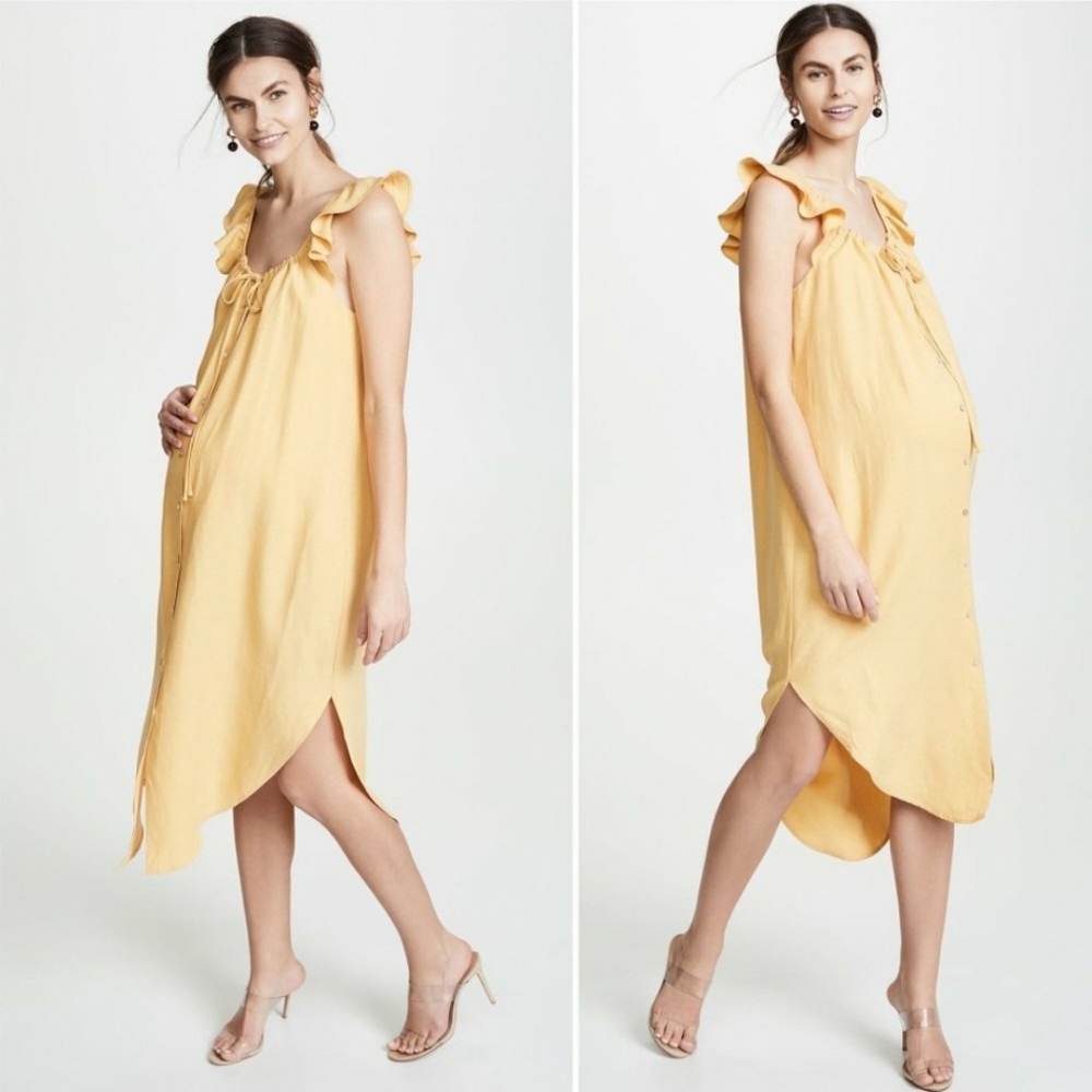 Hatch Jenna Midi Dress in Sunflower Yellow